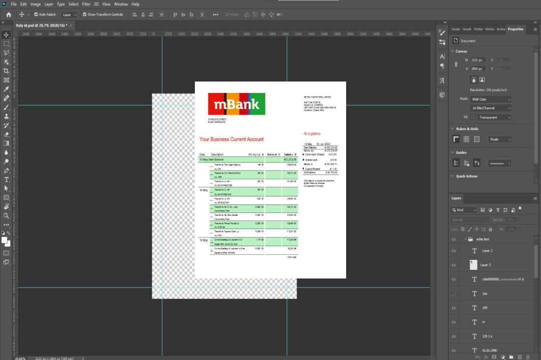 Modèle Word et PDF de déclaration d'entreprise MBank template Modèle Word et PDF de déclaration d'entreprise MBank template